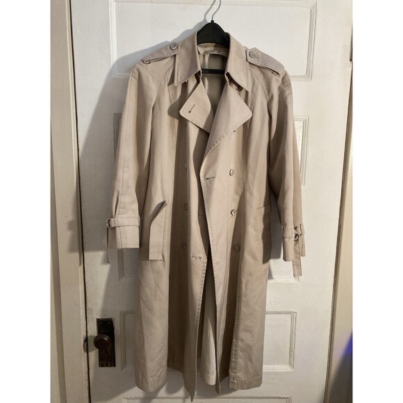 London Fog Women’s Long Trench Coat S 4 Reg Beige W/ Belt & 2 Removable Liners - Picture 1 of 10